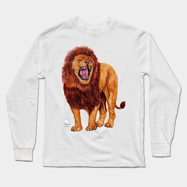 lion 3 Long Sleeve T-Shirt by mjartscom